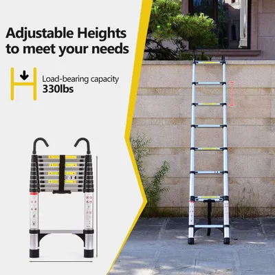 8.5FT Telescopic Aluminum Ladder For Home And Outdoor Use
