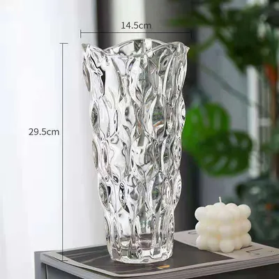 Light Luxury Glaze Crystal Glass Vase Flower Arrangement Decoration Utensils Ornaments Crafts