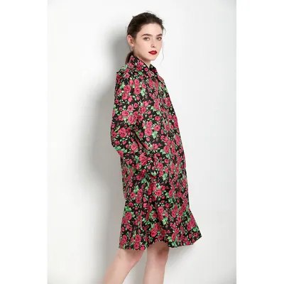 Rose Trench Coat Mid-length Women
