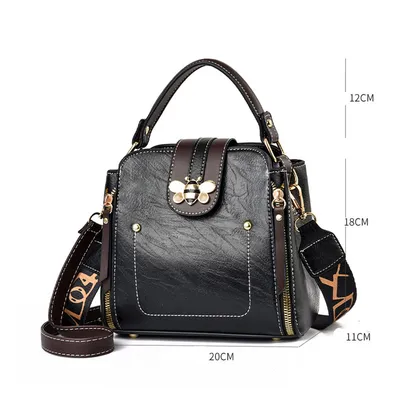 Simple Hardware Lock Buckle Shoulder Messenger Portable Small Square Bag