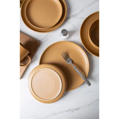 12-Piece Stoneware Dinnerware Sets With Mugs  Microwave & Dishwasher Safe Non-Toxic Dinner Plates Bowls Set  Stackable Matte Glaze Kitchenware For 3