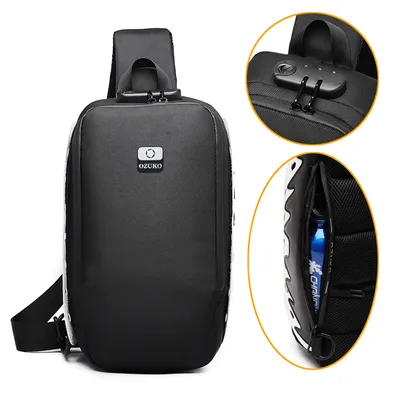 Men's USB multi-function shoulder bag