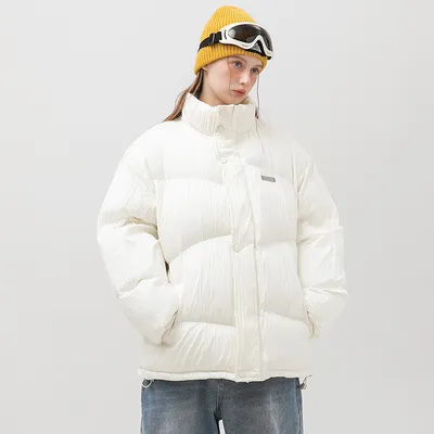 Thickened Cotton Padded Men's Plain Pleated Bread Jacket