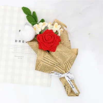 Handmade Crochet Flower Bouquet For Birthday,wedding,party Gift