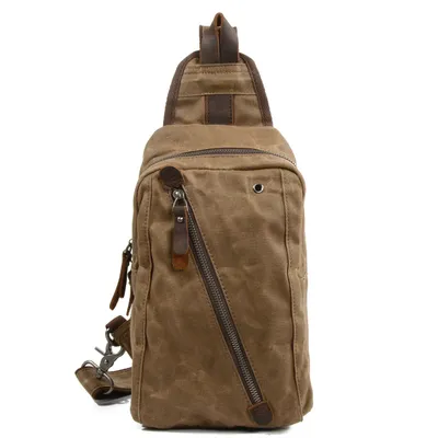 Multifunctional male mini canvas chest bag