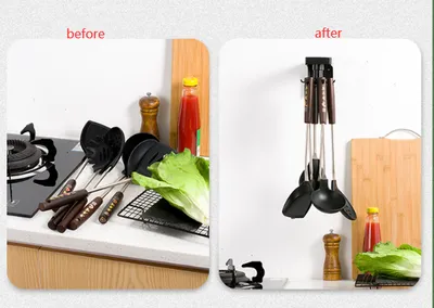 Kitchen shelving without perforating wall hanging kitchen utensils hook bathroom towel hook storage rack