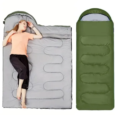 3-4 SEASON SINGLE SLEEPING BAGS CAMPING RECTANGULAR ENVELOPE ZIP UP KIDS
