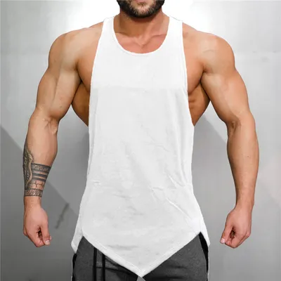 Light Board Solid Color Loose Bodybuilding Fitness Muscular Men's Vest