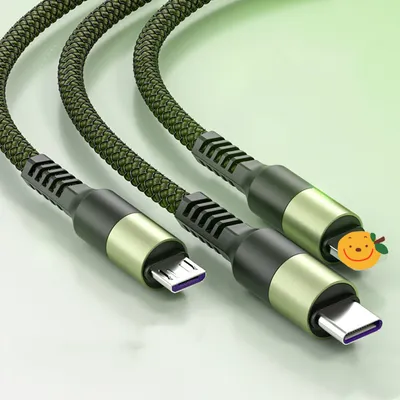 New Nylon Braided 3A Round Head One Tow Three Fast Charging Data Cable