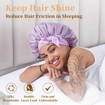 Silk Bonnet, Satin Hair Bonnet For Sleeping For Wavy Curly Natural Hair