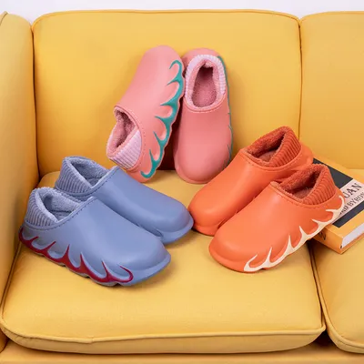 Slippers Waterproof Bag With Plush Confinement Household Cotton Drag Home Couple Warm And Comfortable Cotton Shoes