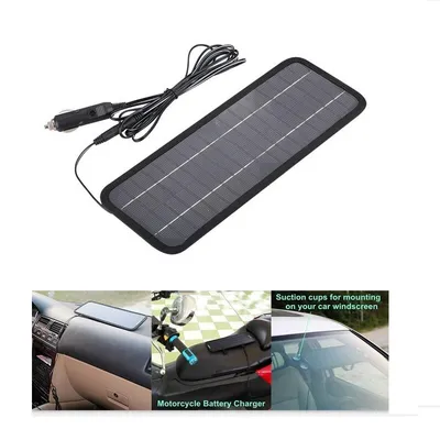 5W portable solar car battery charger solar charging car emergency charging supplement loss