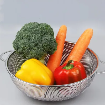 Stainless Steel Drain Basket Kitchen Rice Washing Basket