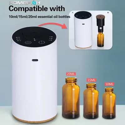 معطر جو لاسلكي للسيارة مع زجاجة زيت عطري فارغة سعة 20 مل، معطر جو قابل لإعادة الشحن لغرفة النوم