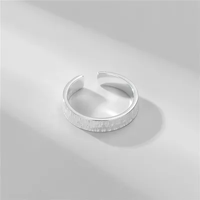Women's Sterling Silver Texture Fashion White Silver Plain Ring
