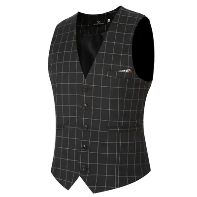 Korean Men's Formal Suit V-necked Vest