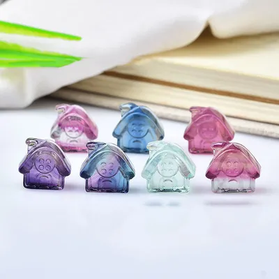 Natural Crystal Coloured Fluorite Craft DIY Ornaments