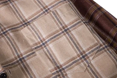 Fashion Plaid Contrast Color Stitching Men's Slim Long-sleeved Shirt