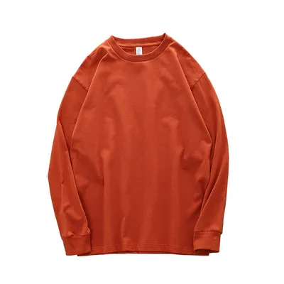 Pure Cotton Loose Sweater Solid Color Bottoming Shirt