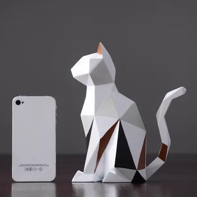 Modern Minimalist Geometric Animal Resin Crafts Ornaments Creative Home Living Room Desktop Soft Decorations
