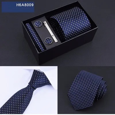 Business 8cm Striped Blue Black Tie