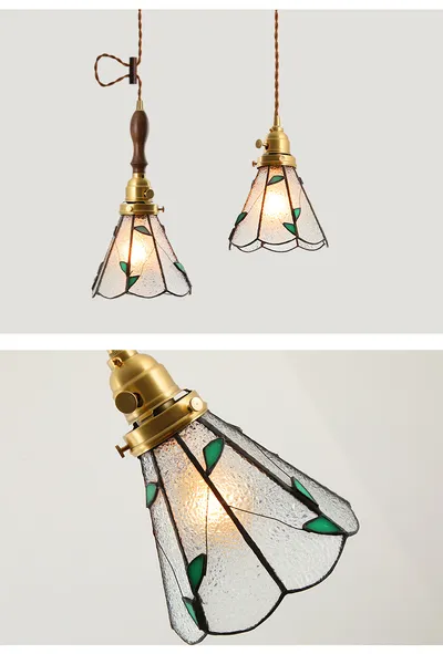 Japanese Retro Restaurant Bedroom Homestay Brass Glass Chandelier