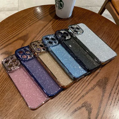 Glitter Plating Straight Edge Phone Case