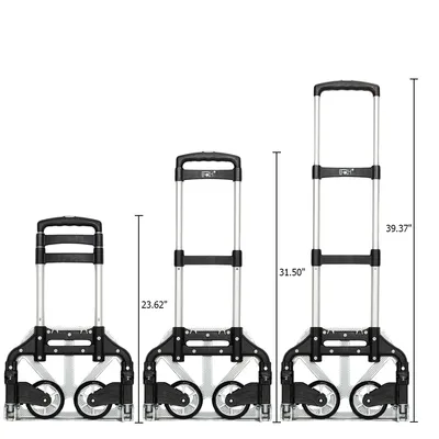 Portable Foldable Telescopic Trolley, Driver's Cart, Luggage Cart, Black