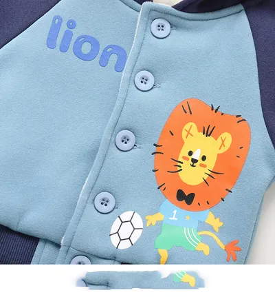 Baby Plus Fleece Hooded Jacket Autumn And Winter Clothes