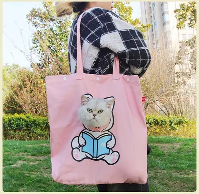 Pet Canvas Shoulder Bag, Cute Animal ShapedCat Carrier Canvas Bags,Portable Pet CanvasTote Chest Bag That Can Expose Head,OutdoorTravel Pet Carrier For Cats Dogs Pet Supplies