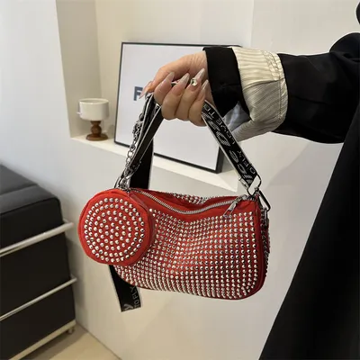 Rhinestone Shoulder Bag With Small Purse Fashion Party Underarm Crossbody Bag For Women Luxury