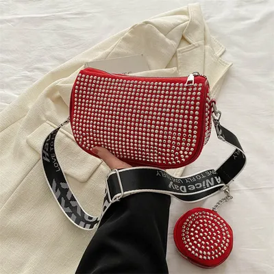 Rhinestone Shoulder Bag With Small Purse Fashion Party Underarm Crossbody Bag For Women Luxury