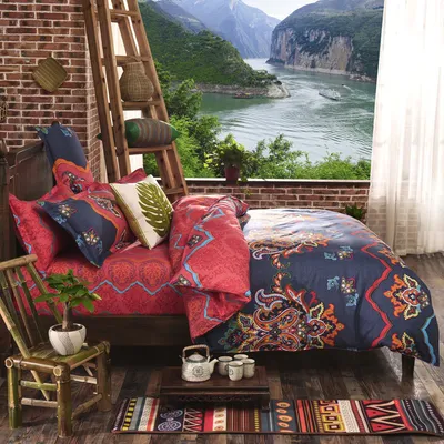 Printing Kit Cotton Ethnic Style, Bedding, Home Textiles, Three Quilt Covers