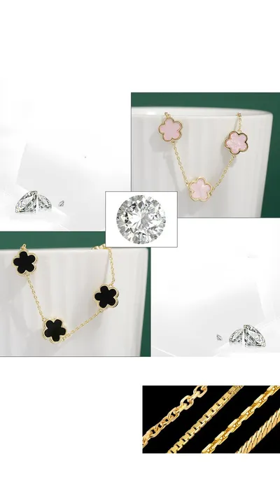 Real Gold Plated Five Petal Flower Bracelet For Women