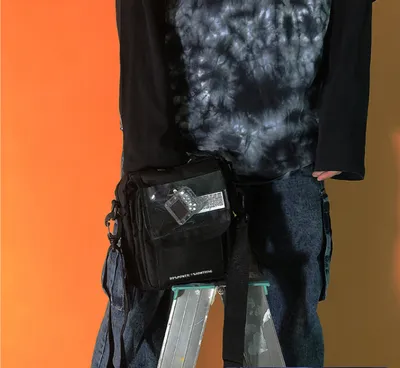 PVC splicing function crossbody bag