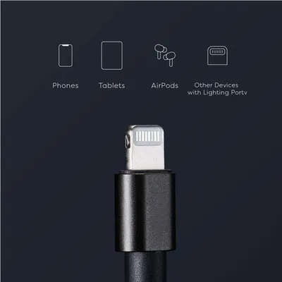 150cm 180cm USB Charging Cable A Pple MFi Certified, Nylon Braided Jacket,Black Premium Series