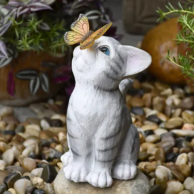 Creative Resin Cat Solar Sculpture Ornaments Outdoor Villa Courtyard Statue Crafts Garden Micro Landscape Decoration Accessories