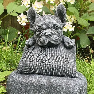 Dog Welcome Words Watch Dog Resin Crafts Decoration Courtyard Decoration Micro Landscape