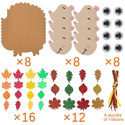8 Pcs Fall Hedgehog Craft Kits