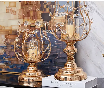 Light Luxury Furnishings Retro Metal Candle Holder Ornaments