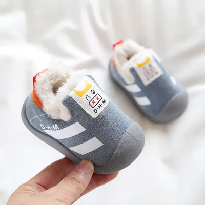 Soft-Soled Fur Shoes Low-Tube Winter Bag-Heel Toddler Shoes