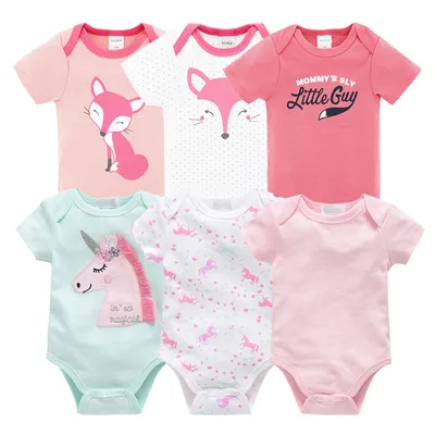 6-piece baby jumpsuit new short-sleeved baby clothes