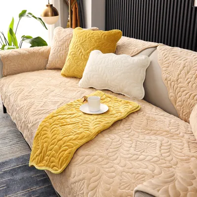Home Fashion Simple Short Plush Sofa Cover