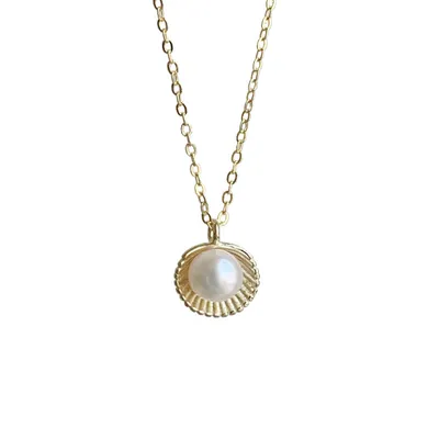 Natural Pearl Shell Shape Necklace Women