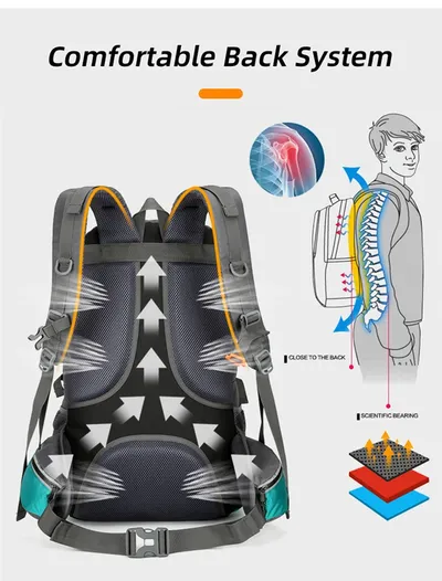 50L Fishing Backpack Large Capacity Camping Bags Outdoor Sport Hiking Trekking Climbing Travel