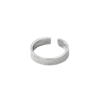 Women's Sterling Silver Texture Fashion White Silver Plain Ring