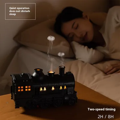 Small Train Aromatherapy Machine Essential Oil Diffuser Desktop Retro Decor Humidifier For Home Use With Large Mist Output