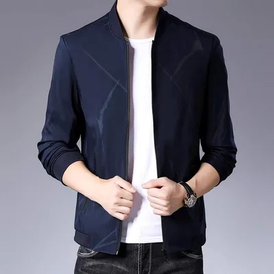 Men's standing-collar jacket