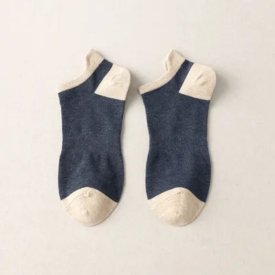 Spring And Summer Thin Cotton Breathable Deodorant Color-blocking Short Boat Socks