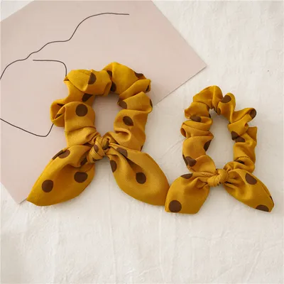 Parent-child model small little rabbit ears large intestine ring female hair tie knotted hair tie
